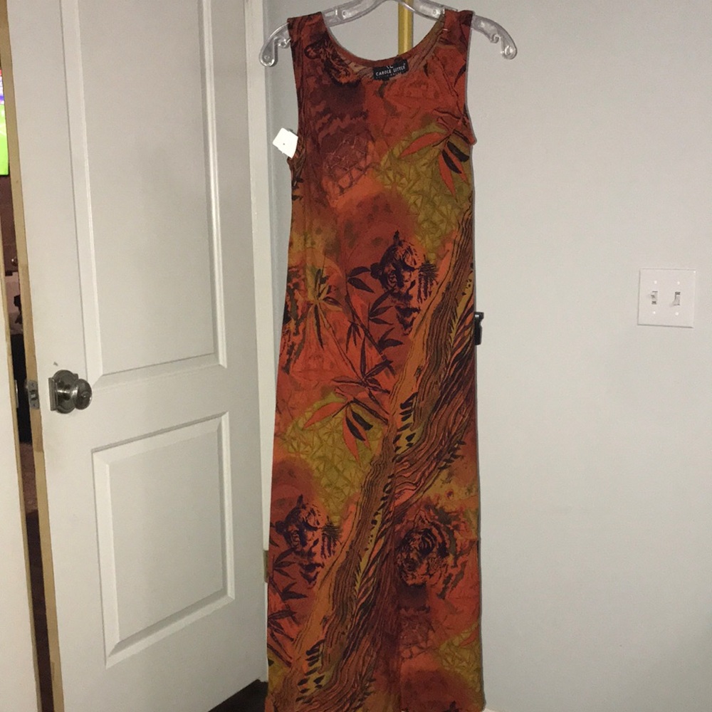Unique Carol Little Tiger Print Sleeveless Maxi Dress